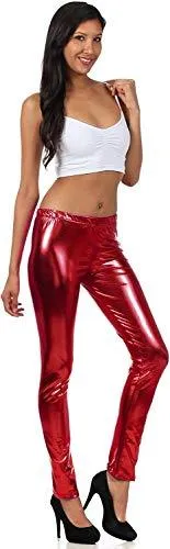 Sakkas Footless Liquid Wet Look Shiny Metallic Stretch Leggings