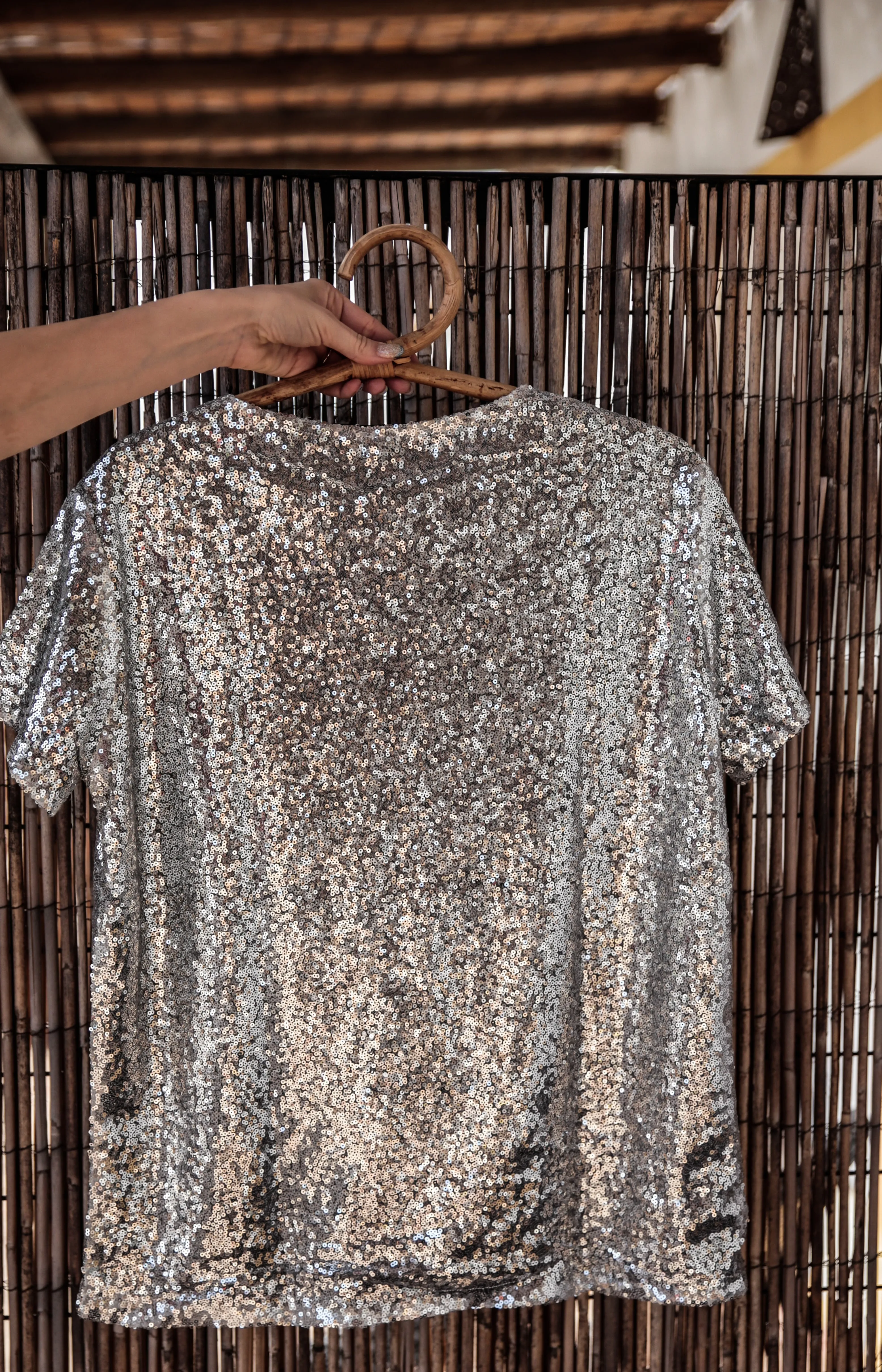 Silver Sequin Top, S-M