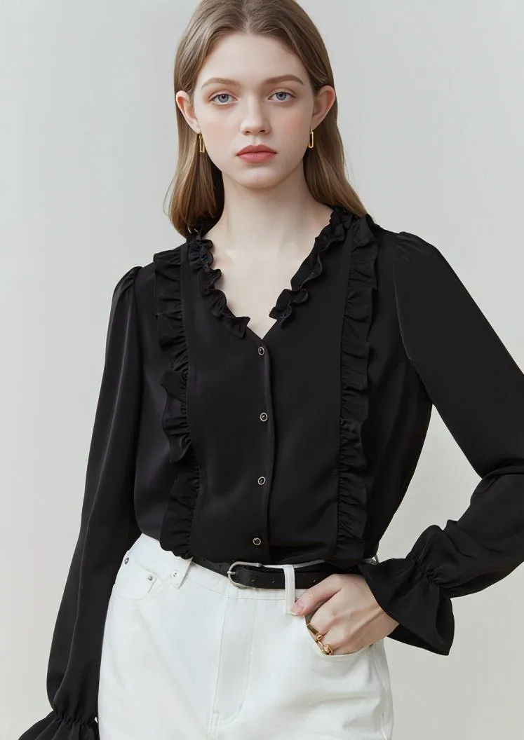 SPRING FRENCH CAREER V-NECK SHIRT