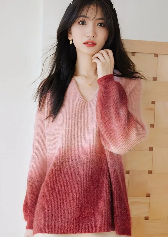 SPRING LOOSE PULLOVER GRADATION KNIT