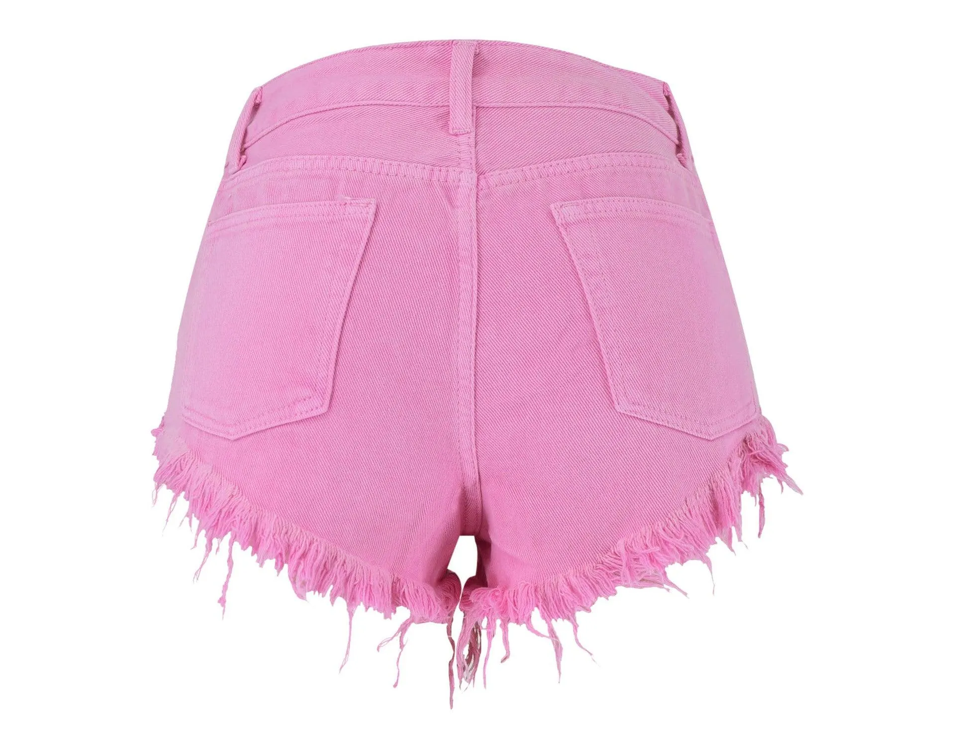 Stylish High Waist Slim-Fit Pink Denim Shorts