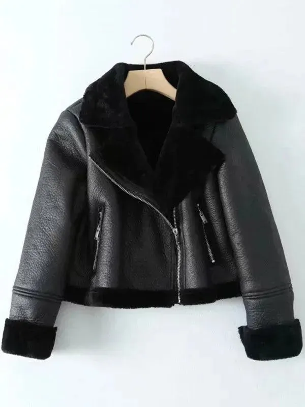 Stylish Loose Zipper Women’s Jacket