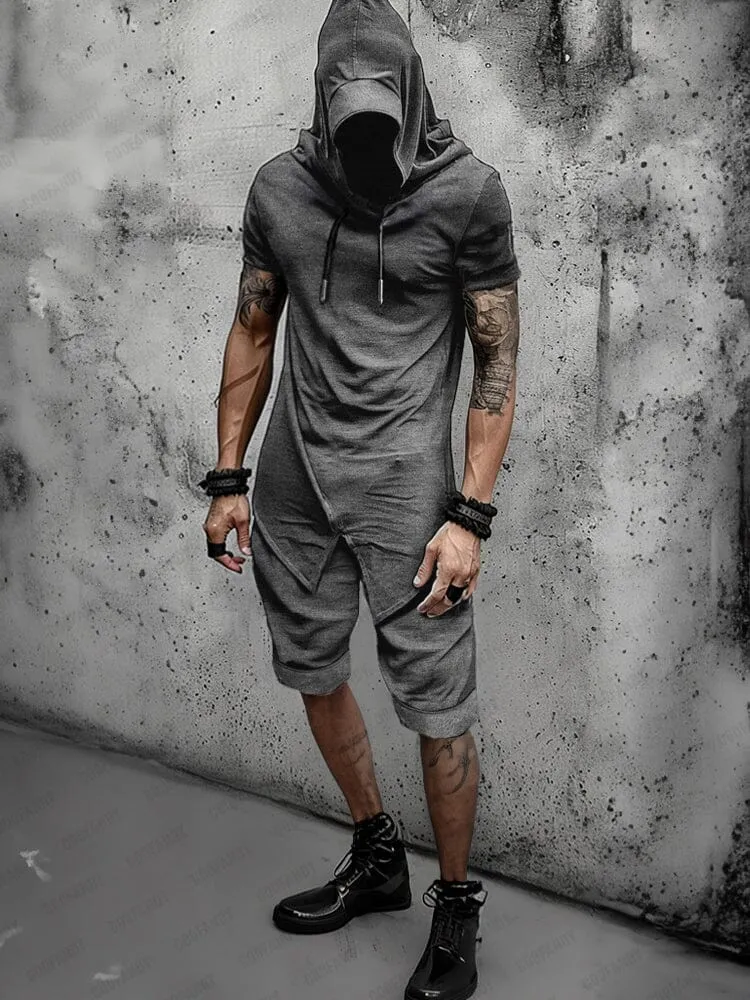 Stylish Street Hooded Shorts Set