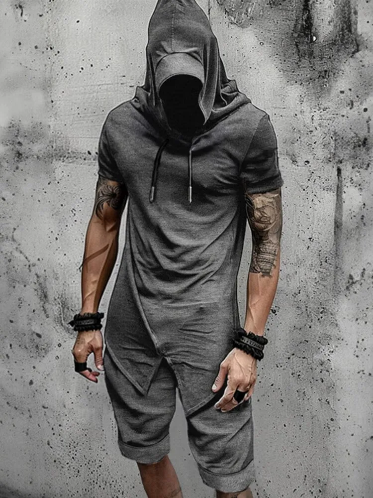 Stylish Street Hooded Shorts Set