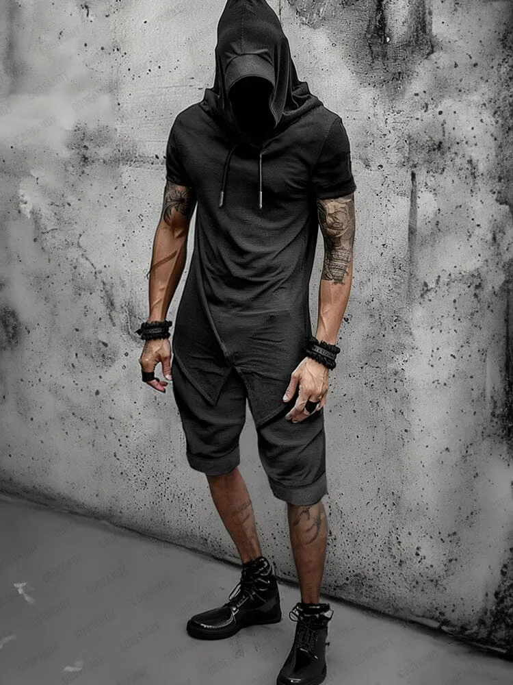 Stylish Street Hooded Shorts Set