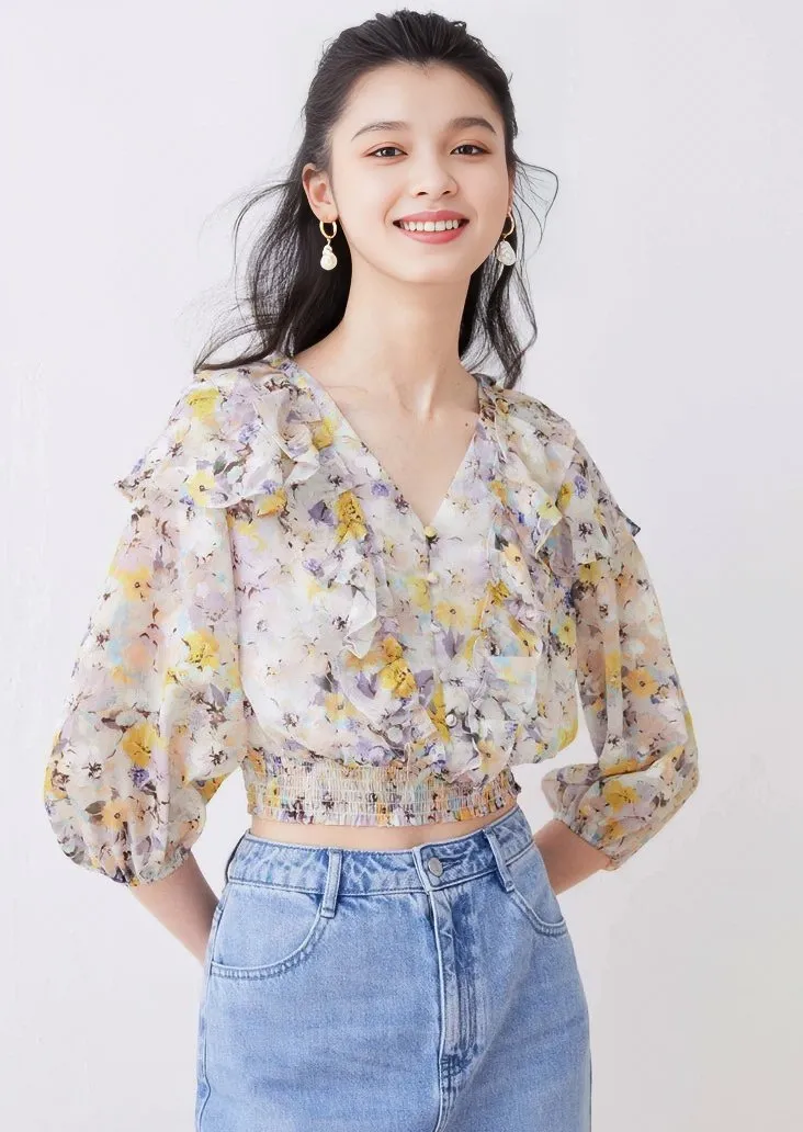 SWEET PRINT CROP TOPS