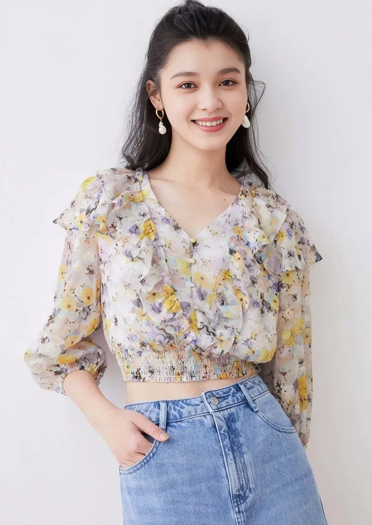 SWEET PRINT CROP TOPS