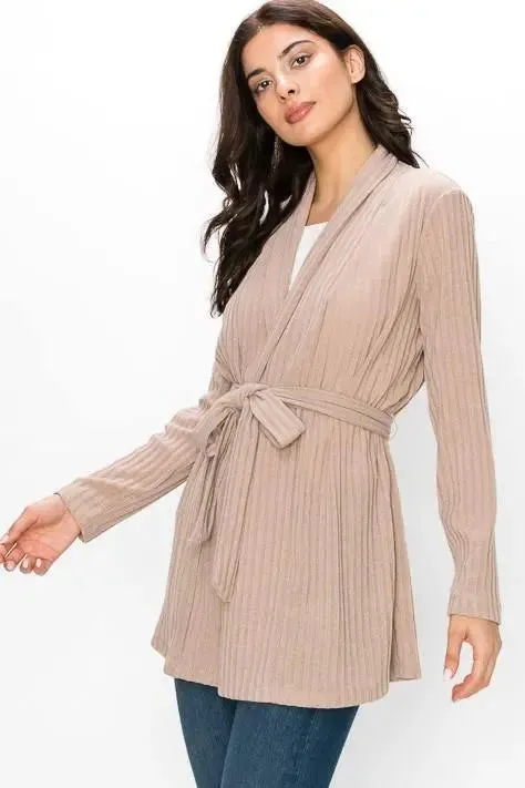 Teddy Ribbed Belted Cardigan