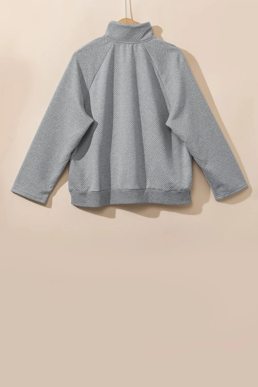 Textured Pullover Plus Size Sweatshirt