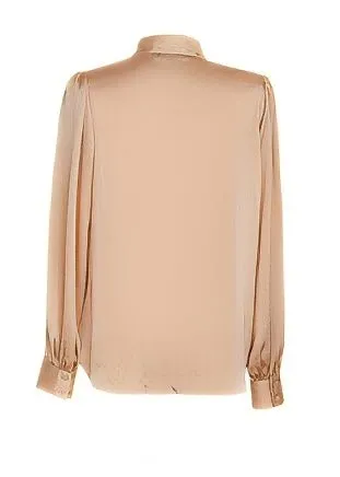 TIE COLLAR SATIN DRAPE TOPS