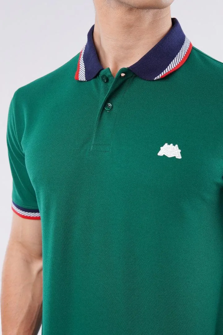 Tipping Collar Polo Shirt - Green