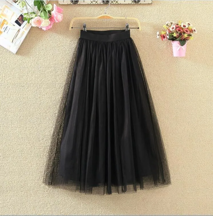 Trendy High Waist Mesh Tutu Skirt