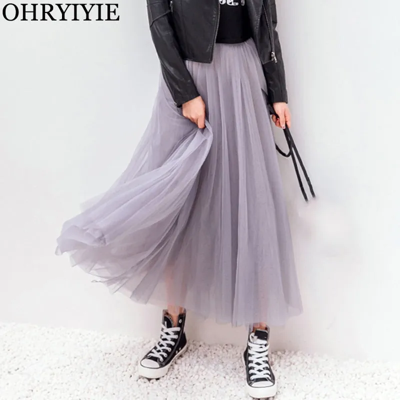 Trendy High Waist Mesh Tutu Skirt