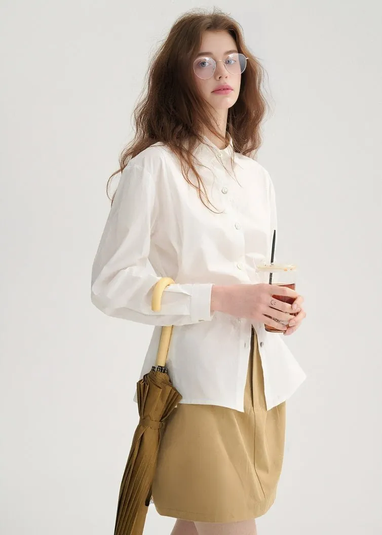 WAIST BUTTON LONG SLEEVE SHIRT