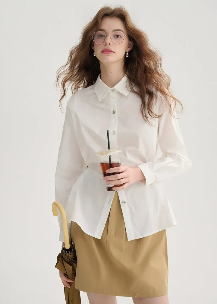 WAIST BUTTON LONG SLEEVE SHIRT