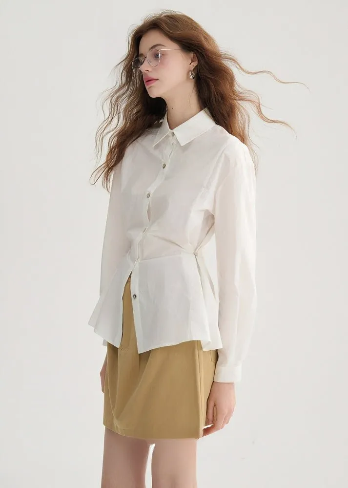 WAIST BUTTON LONG SLEEVE SHIRT