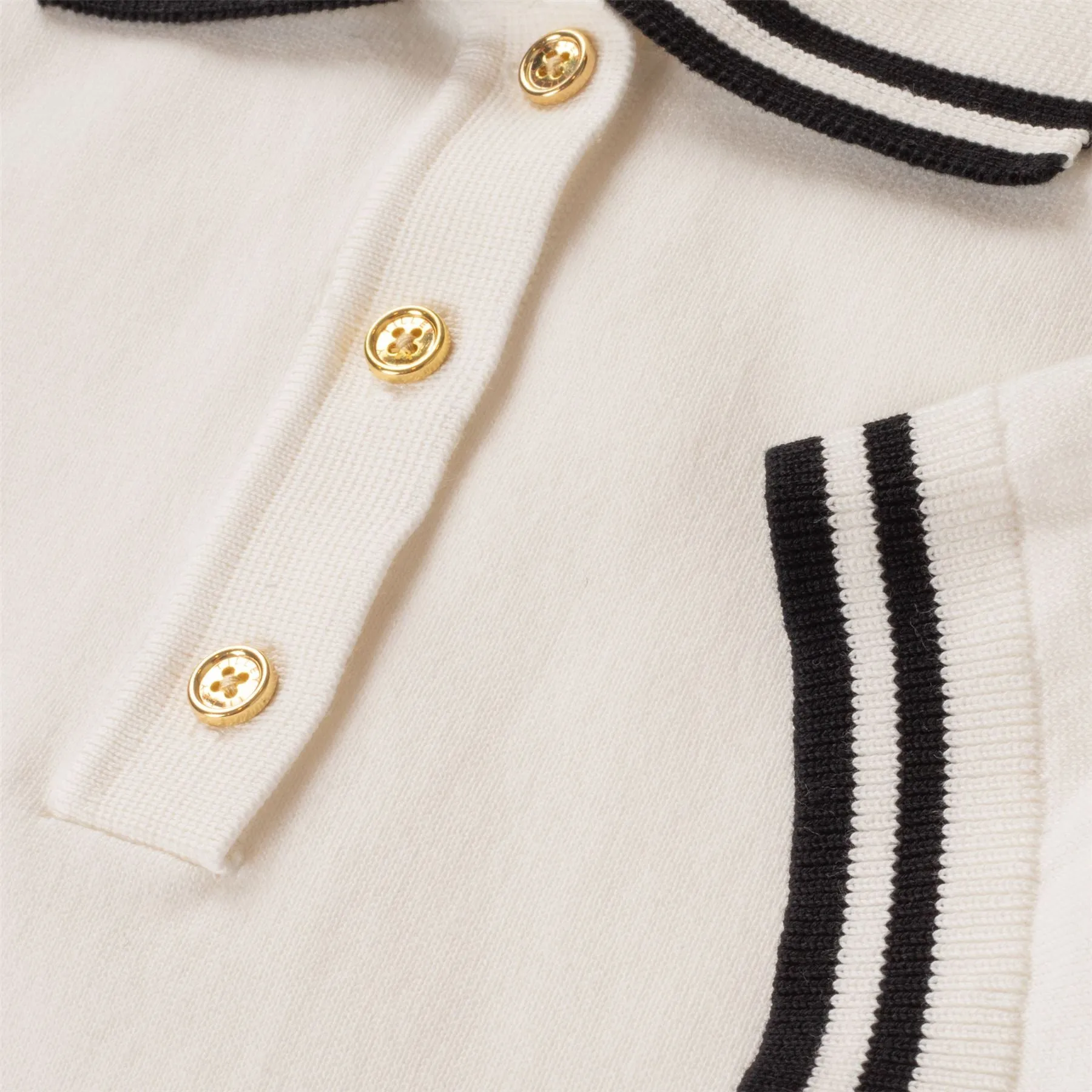 Womens Albatross Polo White/Black Stripe - AW24