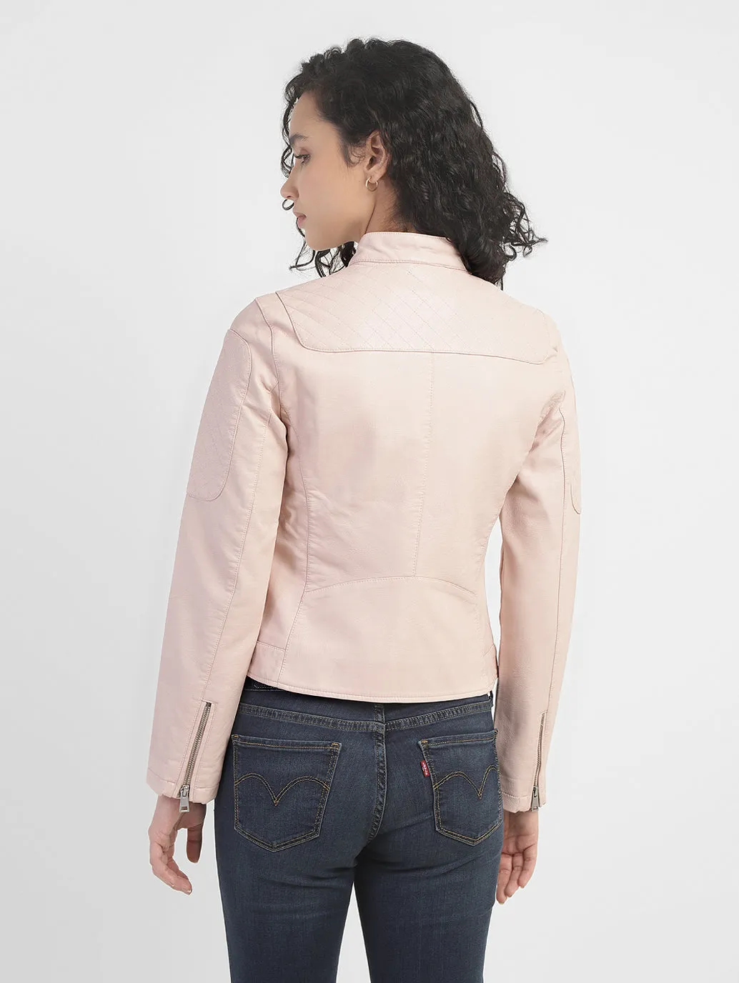 Women's Solid Band Neck Jackets