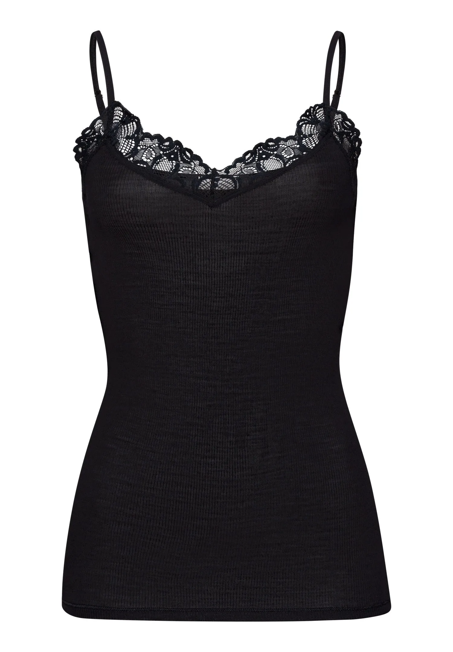 Woolen Lace Wool and Silk Camisole | Black 70911-019